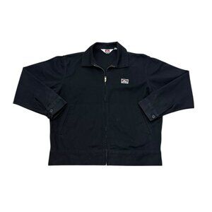 Men’s Ben Davis Black Zip Up Work Jacket L Cotton Skate Streetwear